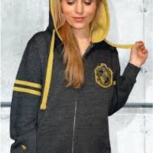 Warner Bros. Charcoal and Yellow Hogwarts Hoodie